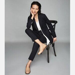 NWT REISS HARTLEY WOOL BLEND NAVY BLAZER - SIZE 4 US